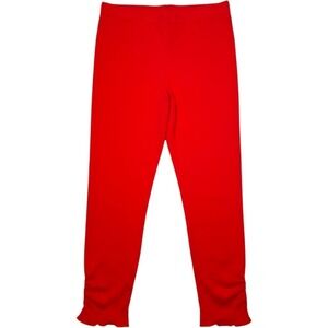 ATTYRE Ruffle Hem Capri Pants Womens 6P Coral Pull On Stretch Ankle Trousers‎